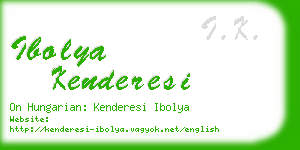 ibolya kenderesi business card